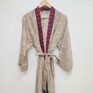 Boho Chic Kimono, Floral Silk Kimono, Lightweight Long Robe, Beach Cover Up For Women, Silk Kimono, Silk Dressing Gown, Boho Duster