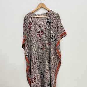 Luxury Kaftan | Maxi Dress | Boho Silk Kaftan | Floral Kaftan | Summer Beach Cover Up | Lightweight Festival Wear | Handmade Loungewear