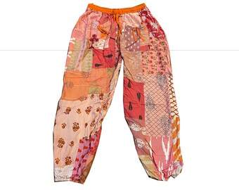 Festival Patchwork Harem Pant, Patchwork Yoga Pant, Super Comfy Yoga Trouser Pant, Handmade Harem Patchwork Pants, One Size Comfy Pant