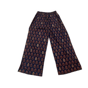 Women's Floral Print Cotton Pajama Pants, Soft And Comfortable Trouser, Hippie Style Beach Pants, Comfy Yoga Pant Trouser