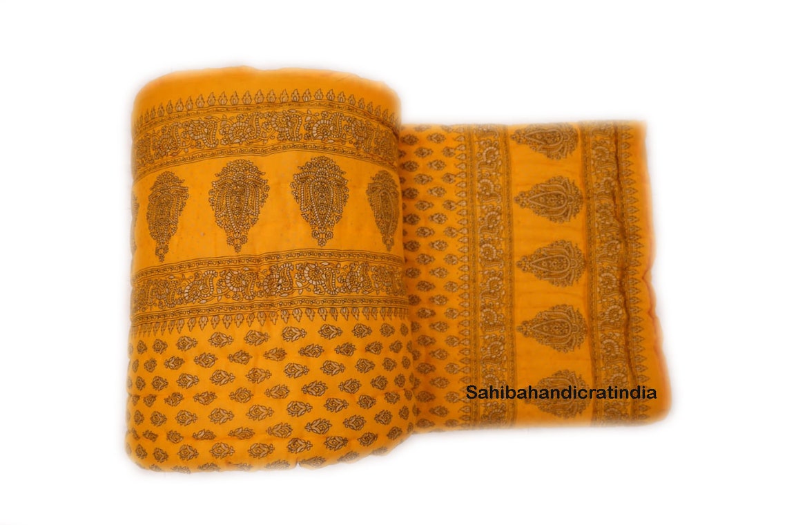 Razai / Room Décor Rajai / Blanket Throw / Floral Hand Block Etsy