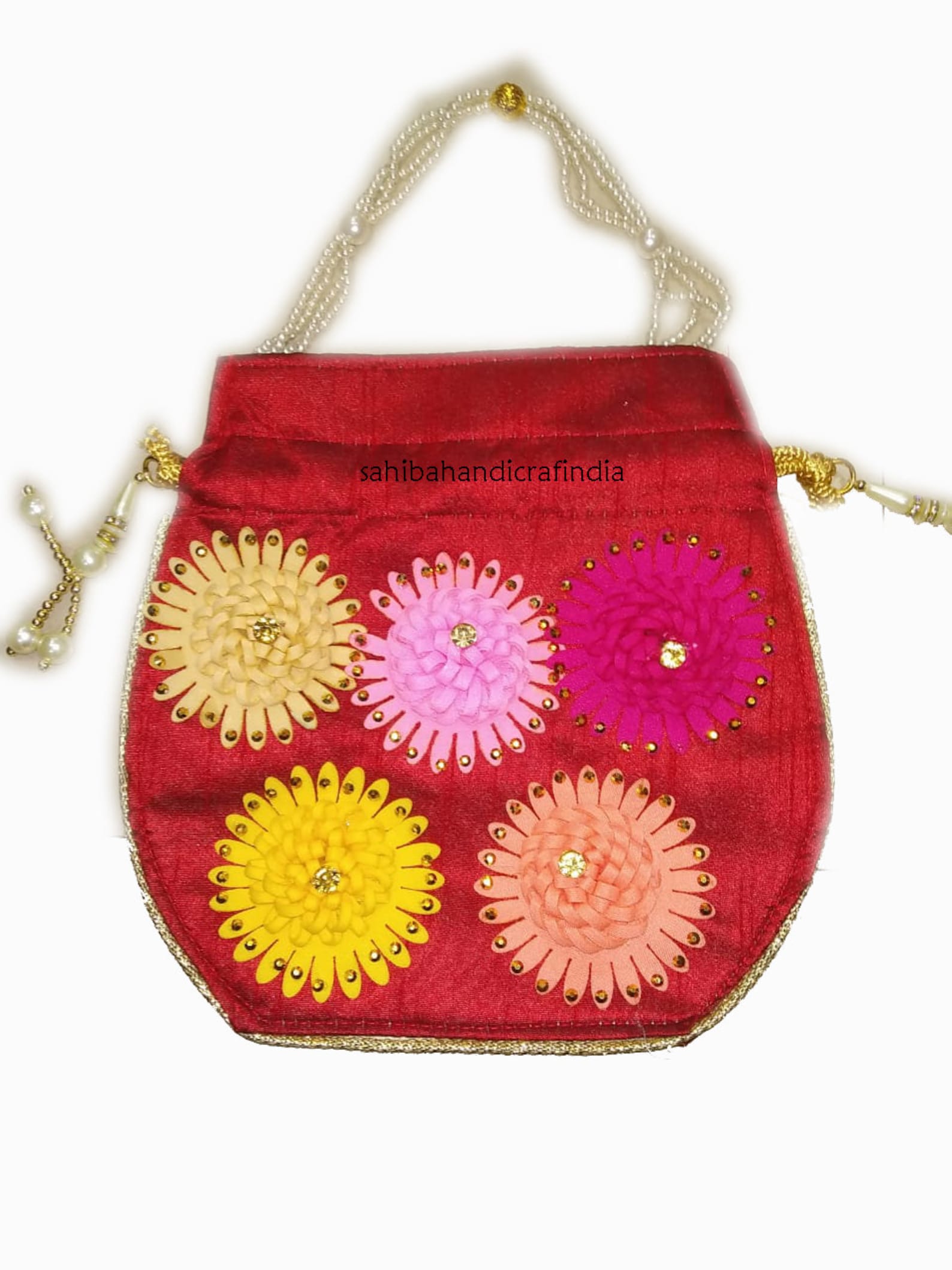 Lot Of 50pc Floral Patch Work Potli Bag MultiColor Potli Bag Etsy