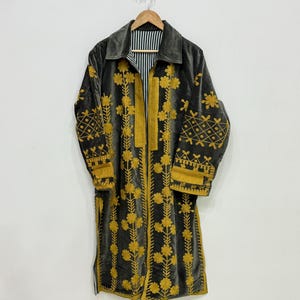 Suzani Jacket, Embroidered Long Jacket, Velvet Suzani Jacket, Winter Jacket Coat, Women Suzani Kimono Jacket, Handmade Jacket For Women