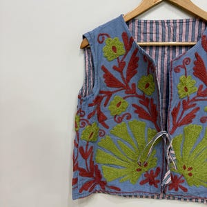 Hippie Jacket
Suzani Jacket
Embroidery Jacket
Cotton Jacket
Floral Jacket
Sleeveless Jacket
Handmade Jacket
Suzani Waistcoat
Embroidered Vest
Jacket For Women
Festival Jacket
Gift For Her
Winter Jacket