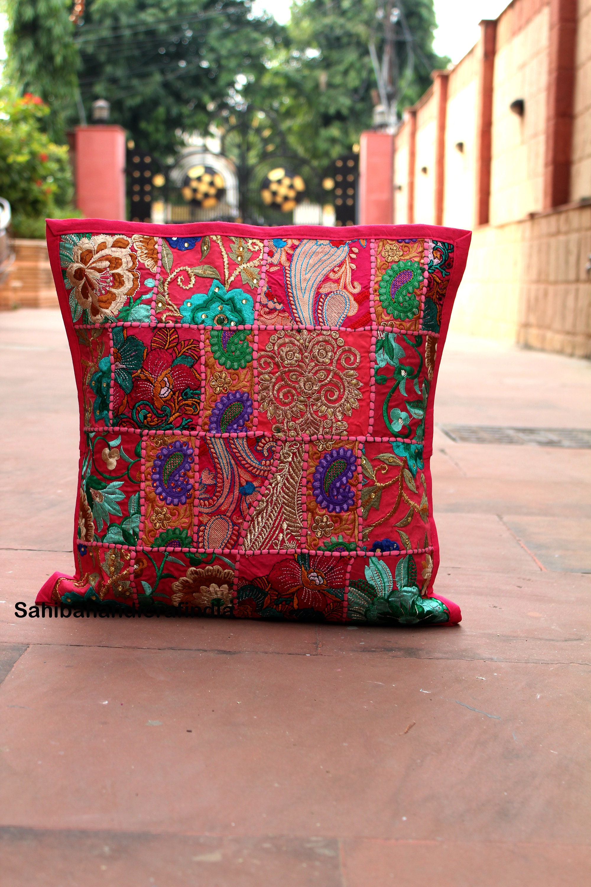 Boho cushion cover handmade vintage patch covers throw pillow Etsy