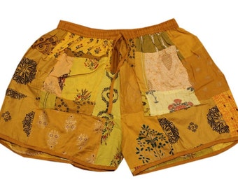 Indian Handmade Unisex Shorts Night Wear Short Rayon Short Handmade Patchwork Shorts Hippie Yoga Shorts Unisex Shorts