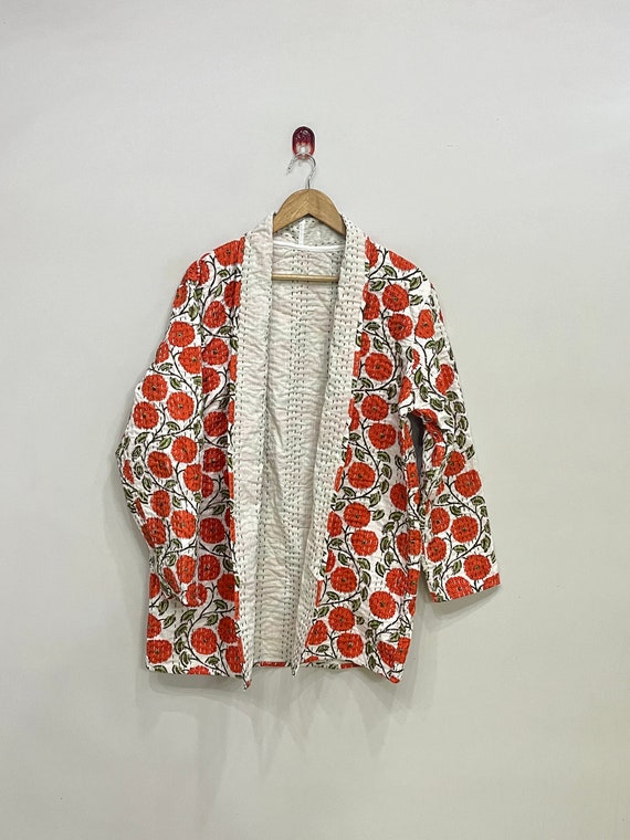 コットンカンタリバーシブルコート、キルティングカンタジャケット