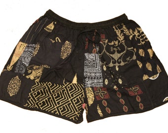 Indian Supper Comfy Yoga Shorts / Handgemaakte Mini Patchwork Shorts / Unisex Hippie Shorts / Multi Color Shorts / Yoga Shorts / Zomershorts