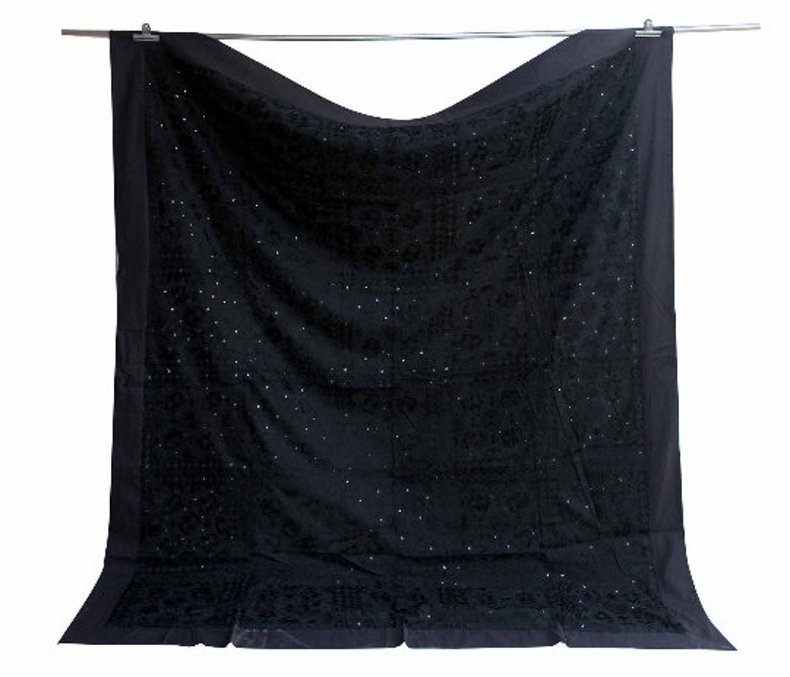 Mirror Work Blanket Home Décor Throw Indian Cotton Bedding Etsy UK