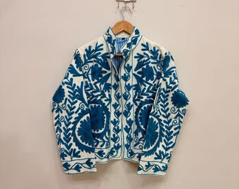 Boho Jacket, Suzani Jacket Coat, Embroidered Jacket For Women, Hippie Jacket, Cotton Jacket, Winter Jacket, Gift For Her