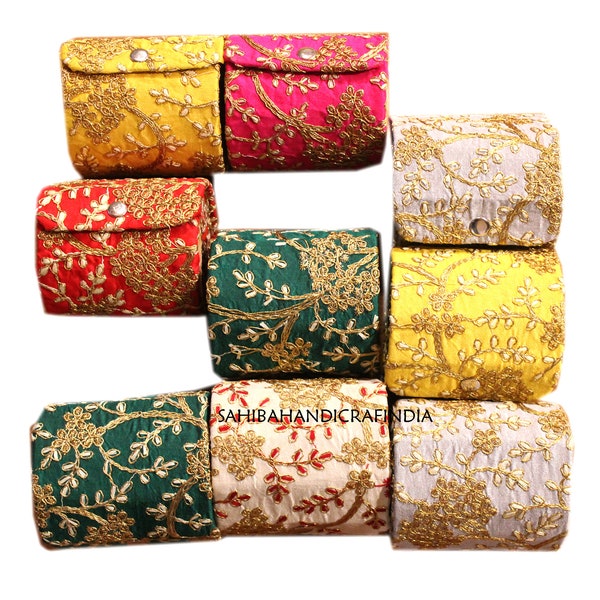 Handmade Fabric Bangle Case, Embroidered Cloth Bangle Box, Kangan Bangle Organizer, Indian Wedding Gift, Return Gifts, Jewellery Box