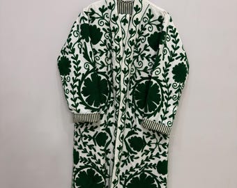 Abito kimono Suzani ricamato, giacca lunga Boho