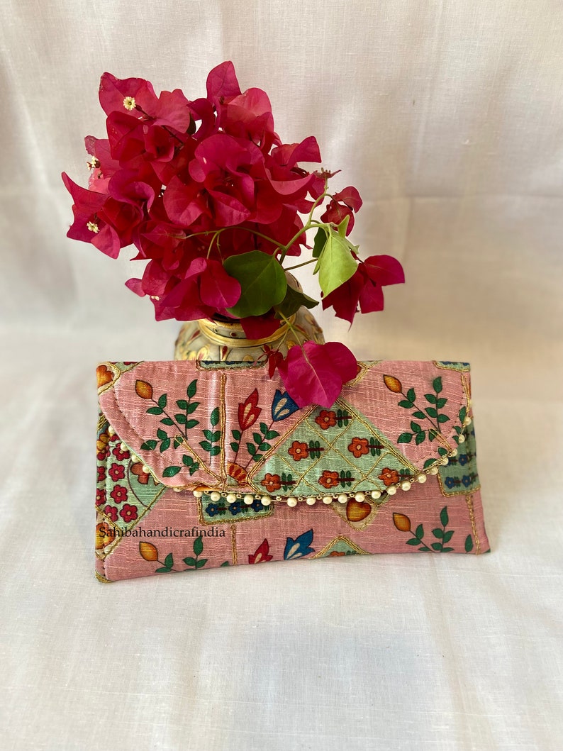 Elegant Women's Embroidered Clutch, Handmade Floral Evening Bag, Wholesale Lot Of Mix Color, Wedding Favor, Party Favor, Gift For Guests image 3