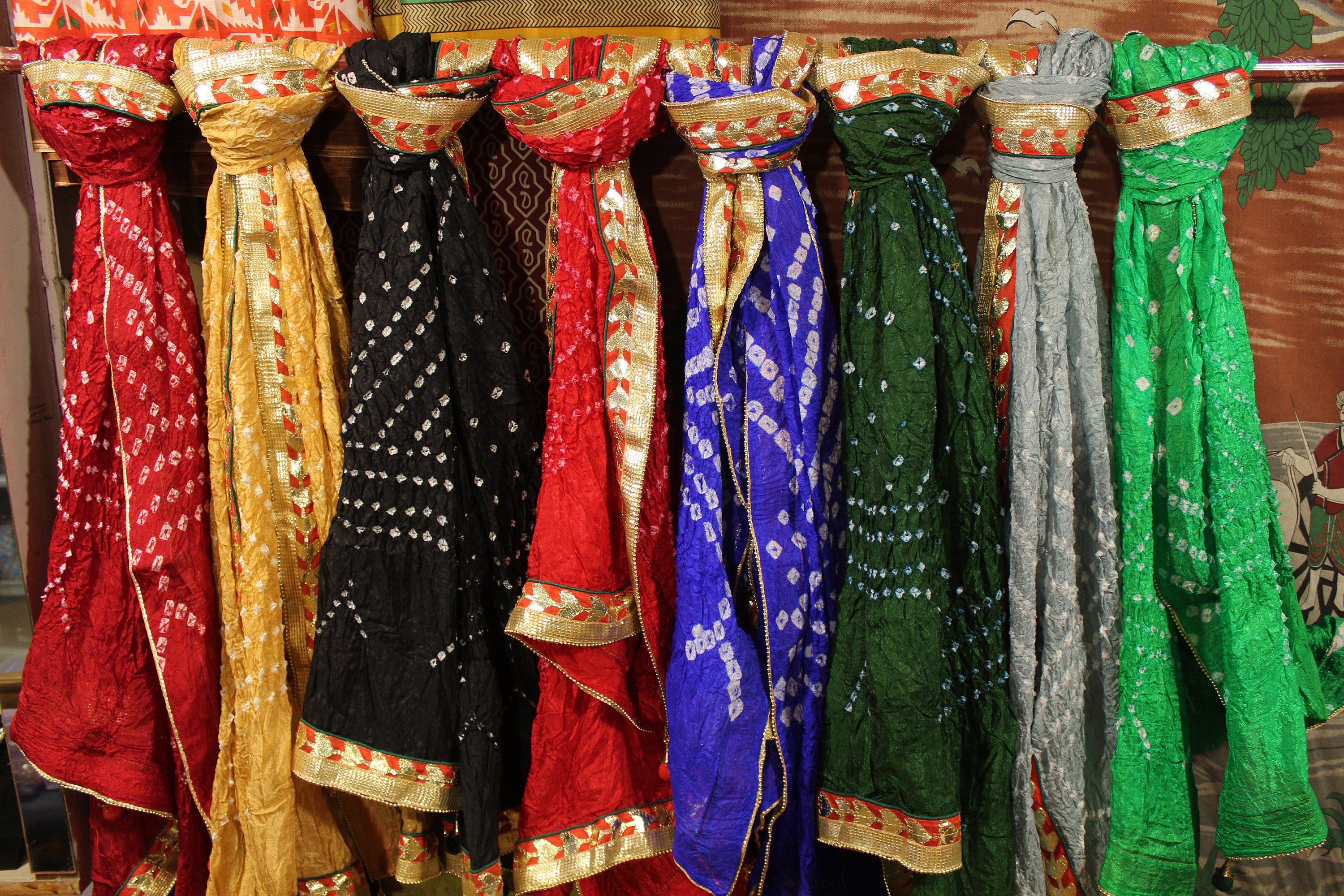 10 Piece Lot Bandhani Scarves for Women Dupatta Rajasthani Etsy