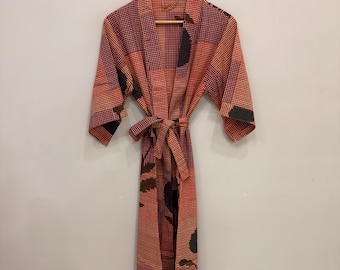 Handmade Cotton Kimono, Long Dressing Gown, Boho Robe, Bridesmaid Robe, Lounge Wear, Beach Cover Up For Women, Wedding Robe, Gift For Her