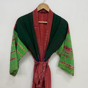 Silk Kimono Robe Patchwork Dressing Gown Bridal Bridesmaid Robe Boho ...