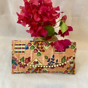Elegant Women's Embroidered Clutch, Handmade Floral Evening Bag, Wholesale Lot Of Mix Color, Wedding Favor, Party Favor, Gift For Guests image 6