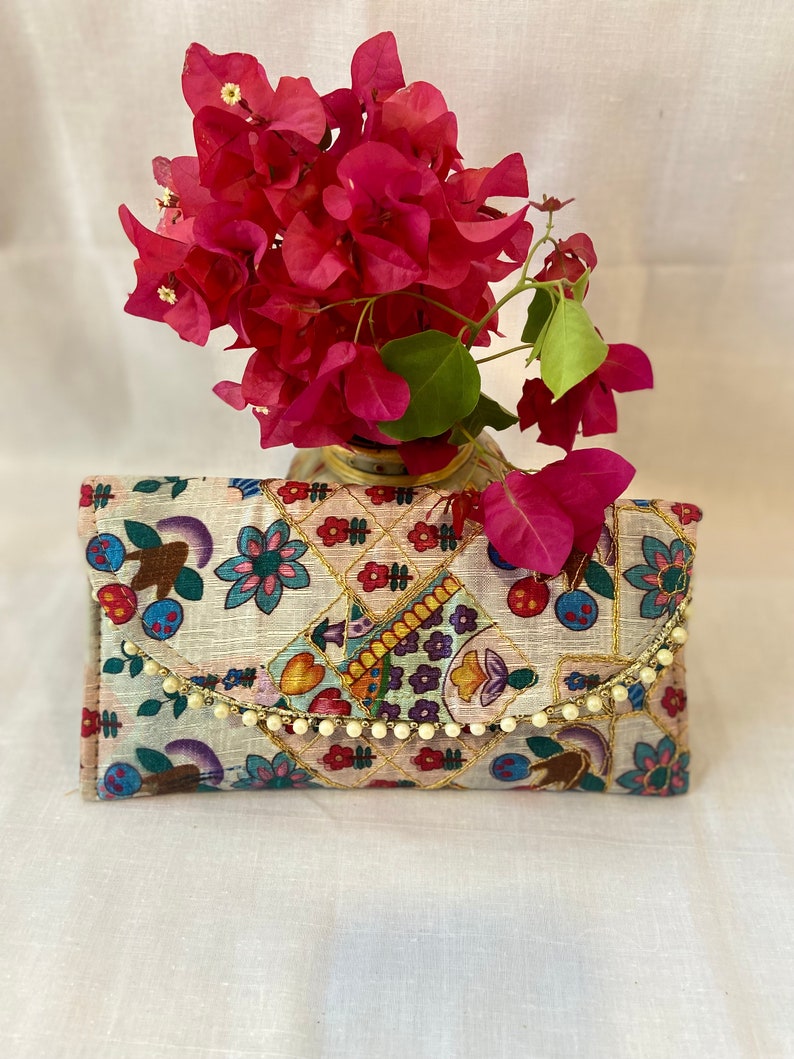Elegant Women's Embroidered Clutch, Handmade Floral Evening Bag, Wholesale Lot Of Mix Color, Wedding Favor, Party Favor, Gift For Guests image 5