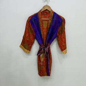 Boho Patchwork Kimono, Boho Duster Jacket, Morning Robe, Cardigan For Women, Festival Fashion, Colorful Robe, Colorful Kimono