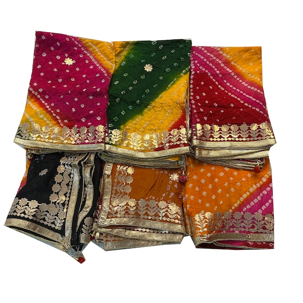 Wholesale Bandhani Silk Dupatta For Women, Multi Color Silk Bandhani Dupatta, Wedding Favor Return Favors, Gift For Guests