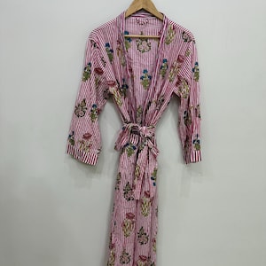 Handmade Long Kimono, Nightwear Kimono, Cardigan For Women, Cotton Kimono, Lounge Wear, Boho Festival Jacket, Wedding Robe