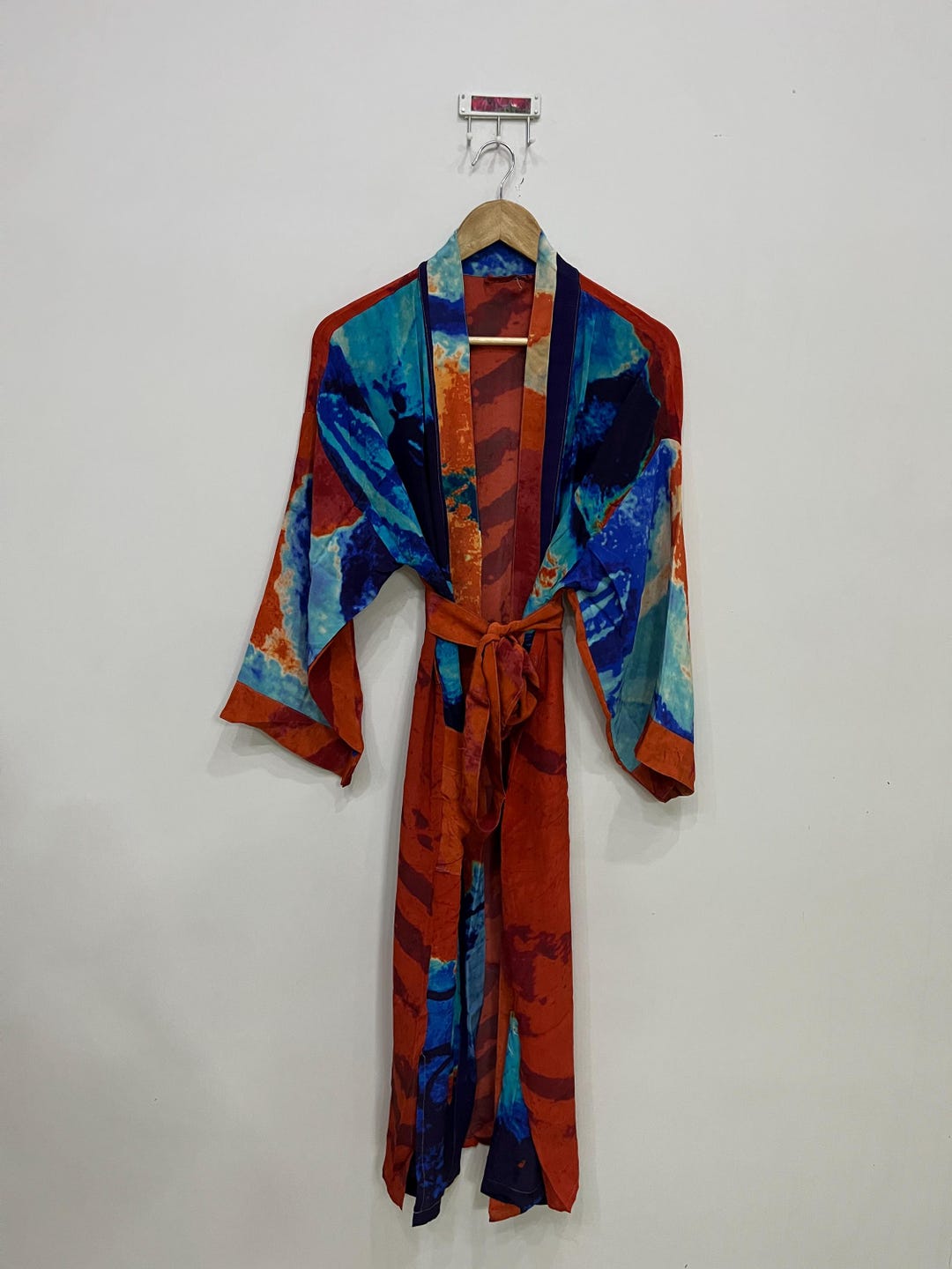 Handmade Boho Robe | Silk Lounge Wear | Colorful Bohemian Beach Cover ...