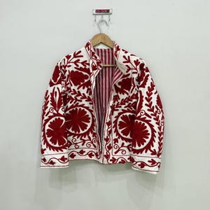 Indian Suzani Jacket, Cotton Jacket Coat, Hand Embroidery Jacket, Women Jacket, Warm Jacket, Suzani Short Jacket For Women, Bohemian Jacket