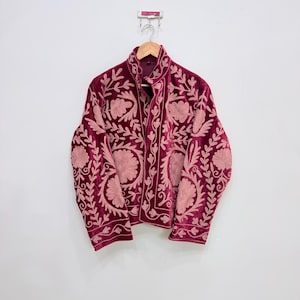 Suzani Jacket For Women, Smooth Velvet Short Jacket, Handmade Embroidered Jacket, Winter Jacket Coat, Hippie Jacket, Gift For Her