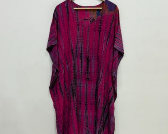 Boho Kaftan | Crepe Silk Tie Dye Kaftan | Silk Caftan For Women | Handmade Indian Kaftan | Hippie Kaftan Derss | Maxi Dress