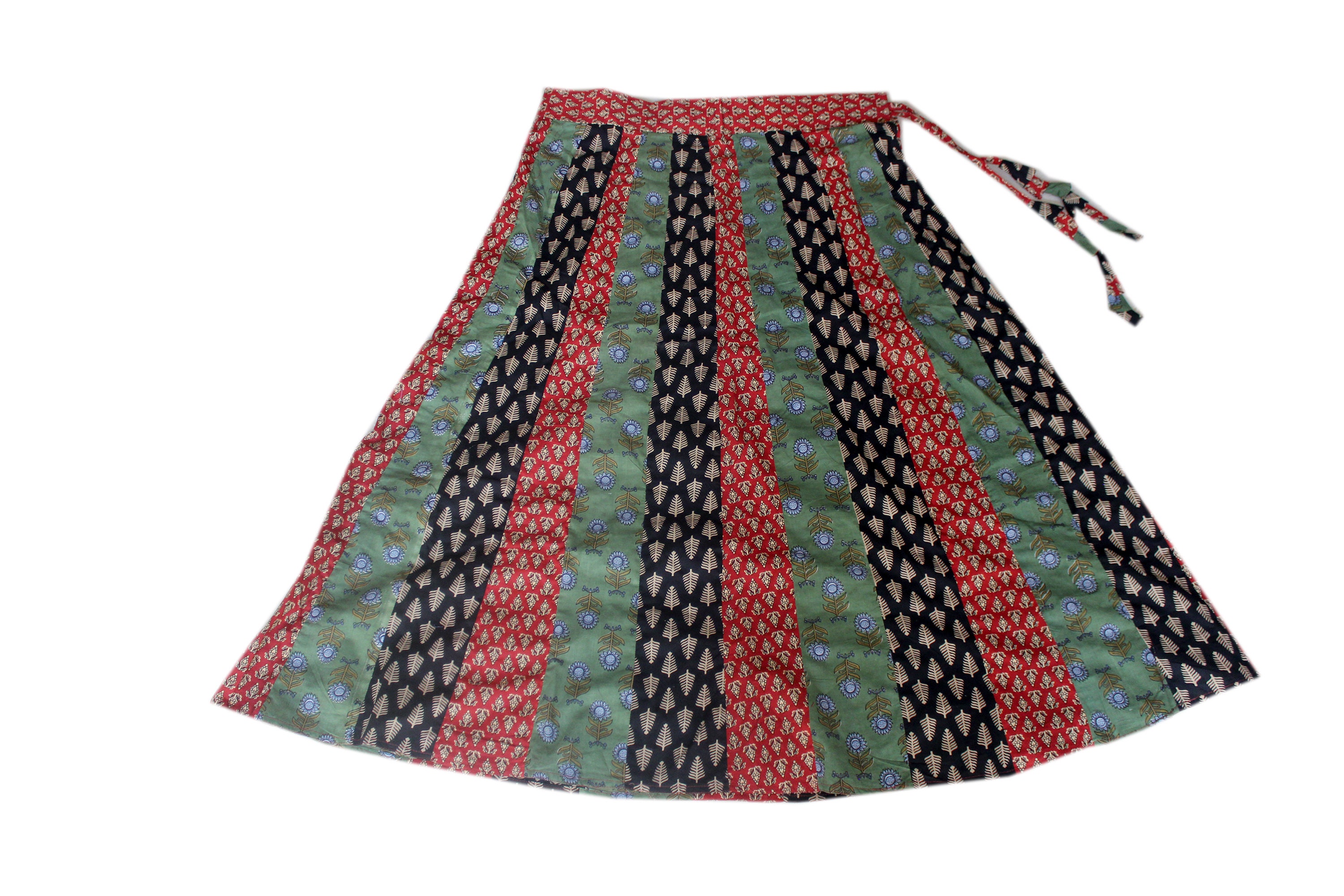 Damen Wickelrock Boho Style - Asymmetrischer High-Low Rock Sommer