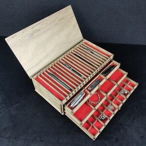 Personalized 4 Tiers Men's Accessory Box With Drawers, Jewelry Box ...