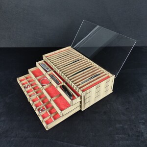 Personalized 4 Tiers Men's Accessory Box With Drawers, Jewelry Box ...