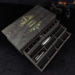 Personalized 4 Tiers Men's Accessory Box With Drawers, Jewelry Box ...