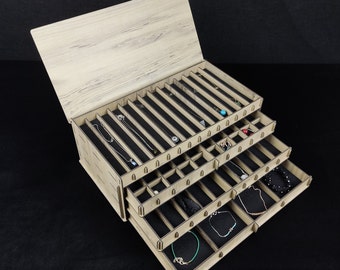 Fully Customizable Jewelry Box: A Wonderful Women's Jewelry Box Where You Can Customize The Drawer Compartments To Your Liking