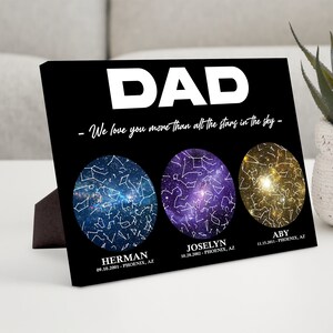 Custom Star Map by Date, Night Sky Wall Art Constellation Print Unique Dad Sign Personalized Fathers Day Gifts for Dad Birthday from Kids