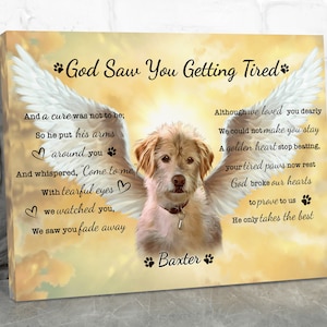 Angel Pet Memorial Portrait Painting & Poem, Deceased Pet Loss Gifts, Pet Remembrance Gift, Loss of Dog Sympathy Gift, Dog Passing Away Gift
