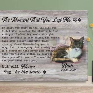 Custom Cat Memorial Gift w/ Photo & Poem, Pet Loss Gifts, Deceased Pet Memorial Gift, Cat Sympathy Gift, Cat Remembrance Gift, Cat Loss Gift