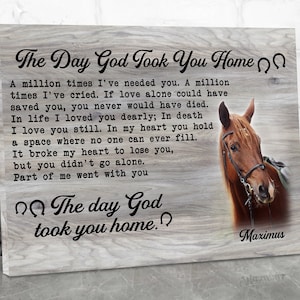 Horse Memorial Gift w/ Photo and Poem, Custom Pet Memorial Canvas Poster or Printable Art, Horse Loss Gift for Horse Owner, Pet Loss Gifts
