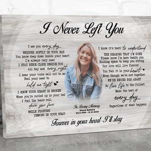Custom Memorial Canvas, Daughter Memorial, Deceased Loved One Poem, In Memory of Friend Sibling Loss of Sister Remembrance Gifts Family Loss