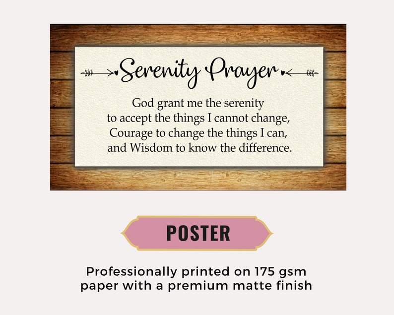 Serenity Prayer Christian Wall Art Catholic Gifts for Women Etsy
