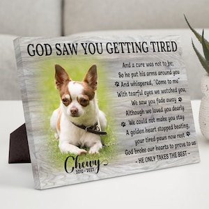 Custom Dog Memorial Gift, Pet Memorial Canvas w/ photo & poem, Pet Loss Gifts, Loss of Dog Remembrance Frame, Pet Sympathy Gift, Dog Loss