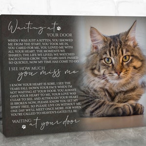 Custom Cat Memorial Gift, Pet Loss Gifts for Owner, Cat Memorial Frame, Cat Loss Gift, Cat Remembrance Print, Photo Memorial Canvas Wall Art image 7