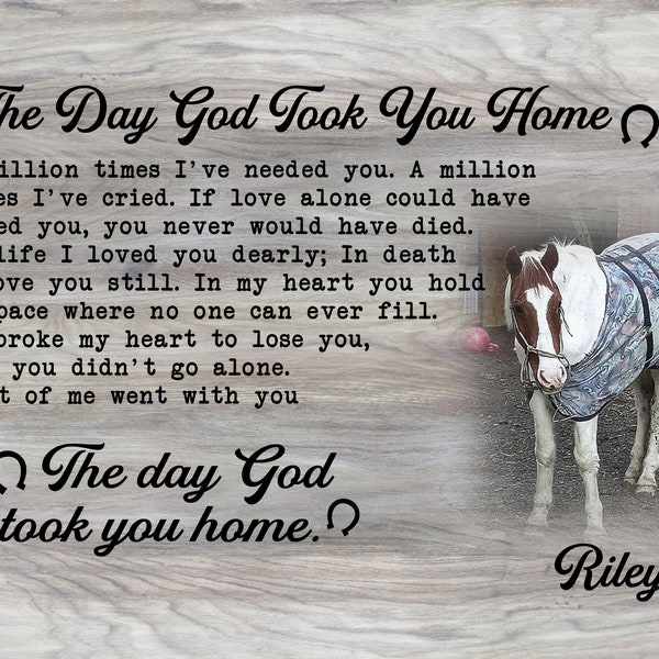 Horse Memorial Gift w/ Photo and Poem, Custom Pet Memorial Canvas Poster or Printable Art, Horse Loss Gift for Horse Owner, Pet Loss Gifts