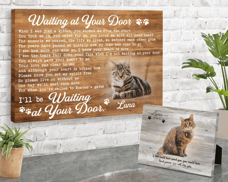 Custom Cat Memorial Gift w/ Photo & Poem, Pet Loss Gifts, Deceased Pet Memorial Gift, Cat Sympathy Gift, Cat Remembrance Gift, Cat Loss Gift image 3