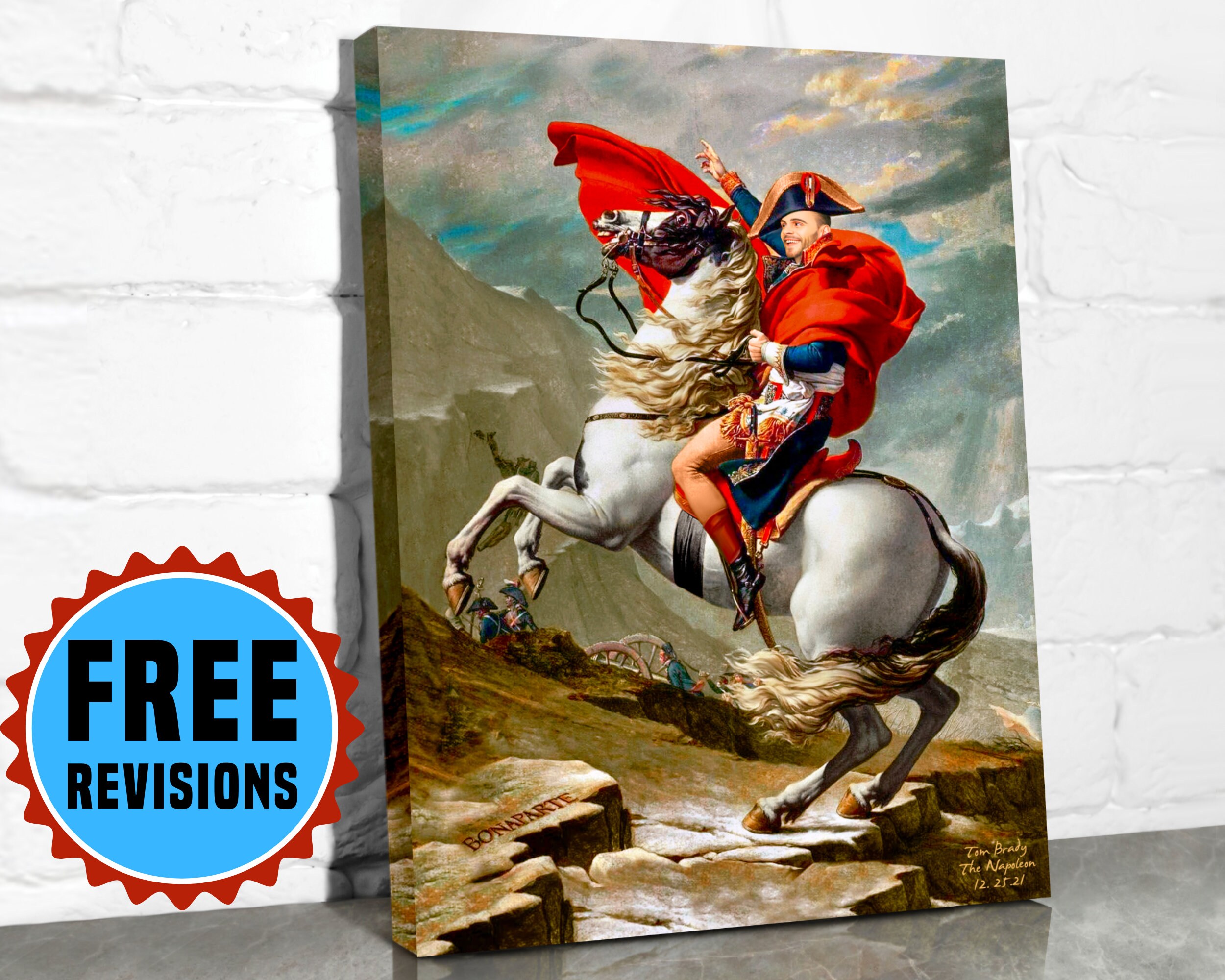 Napoleon Bonaparte Crossing the Alps With His Army White Horse Equestrian  by Jacques-louis David Repro Matte Paper or Canvas FREE S/H in USA 