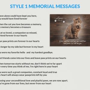 Custom Cat Memorial Gift w/ Photo & Poem, Pet Loss Gifts, Deceased Pet Memorial Gift, Cat Sympathy Gift, Cat Remembrance Gift, Cat Loss Gift image 5