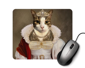 Pet Portrait Mousepad, Custom Mouse Pad Cute, Cat Mousepad, Office Desk Accessories, Cat Mom, Pet Gifts, Valentines Day Gifts for Pet Lovers