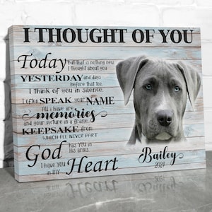 Personalized Dog Memorial Gift pet loss plaque remembrance photo frame bereavement grief sympathy condolence keepsake - PNG, Poster, Canvas