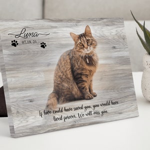 Custom Cat Memorial Gift w/ Photo & Poem, Pet Loss Gifts, Deceased Pet Memorial Gift, Cat Sympathy Gift, Cat Remembrance Gift, Cat Loss Gift image 2