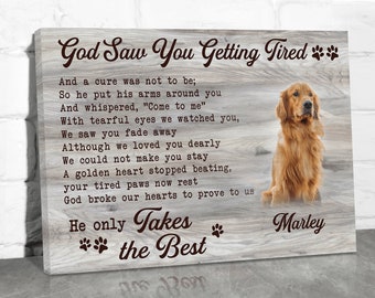 Personalized Dog Memorial Gift Wall Decor, Photo Frame Canvas, Pet Memorial Plaque, Pet Loss of Dog Remembrance, Deceased Dog Sympathy Gifts